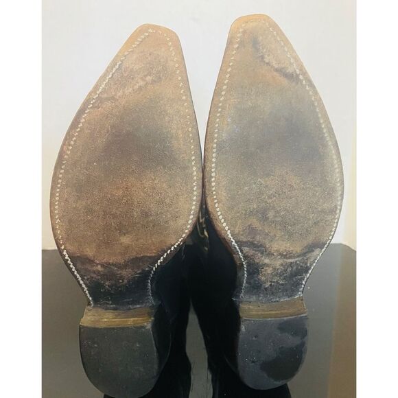 Vintage Justin Black Leather Cowboy Boots Pointed Toe Style 2005 Sz 9.5 D Men’s - Picture 8 of 12